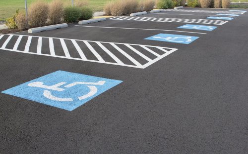 Handicapped Parking Space at Business Location Parking Lot